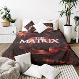 Therapiedecken Bettwäschen Set Rot The Matrix Schriftzug