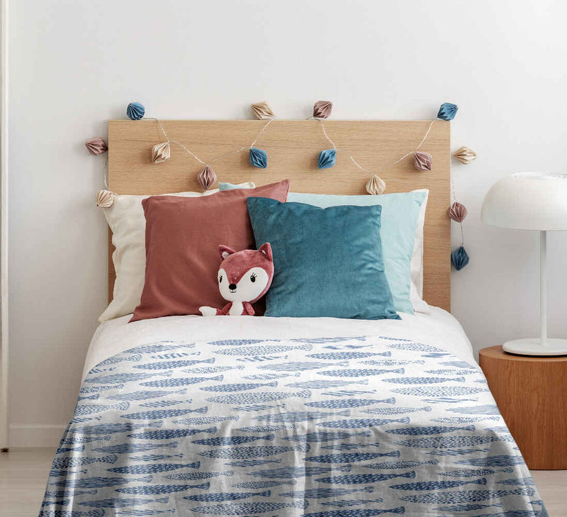 Therapiedecken Bettwäschen Set blaue Fische