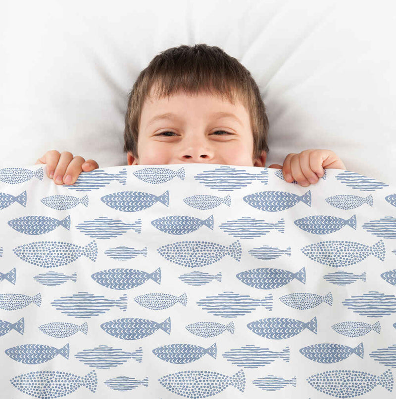 Therapiedecken Bettwäschen Set blaue Fische