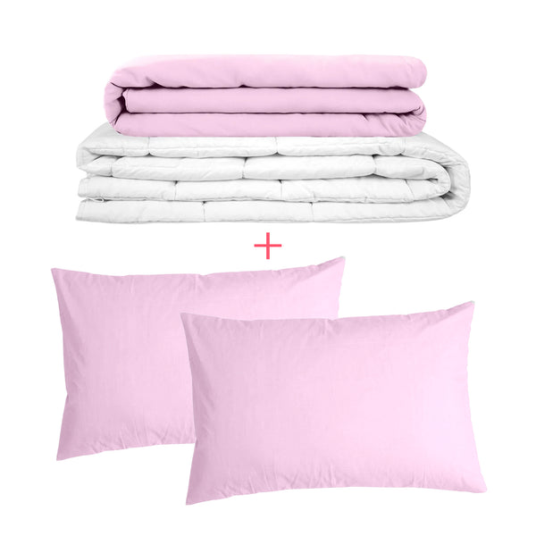 Muttertag Angebot 1: Standard BASIC Gewichtsdecke + 2x Kissenbezüge in Pink