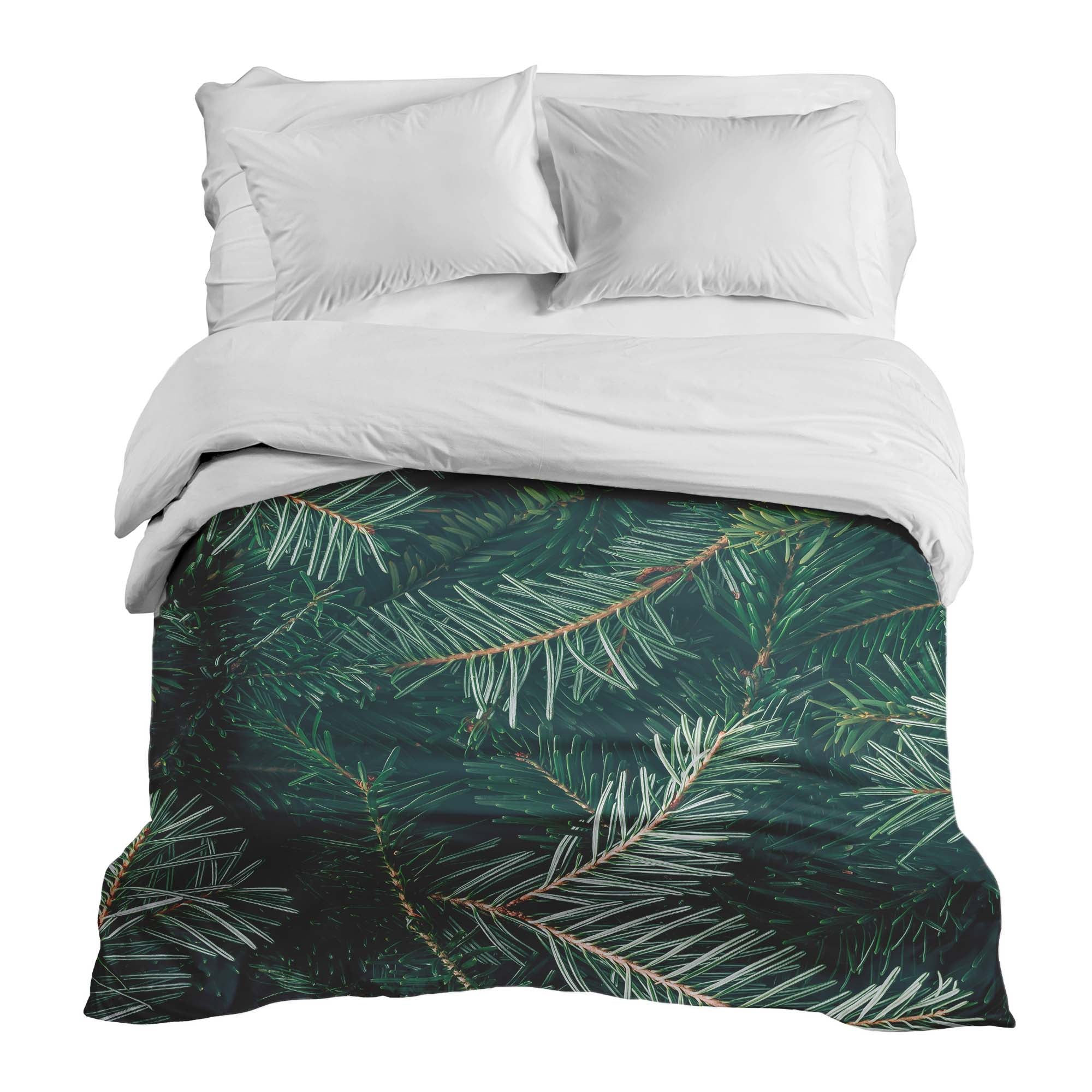 Original Therapiedecke - Baumwollbezug mit grünen Tannenzweigen