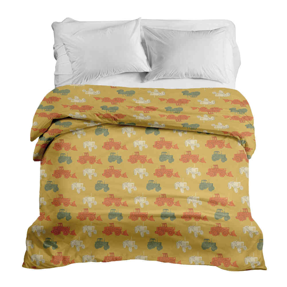 Original Therapiedecke - Baumwollbezug Orange mit Treckern