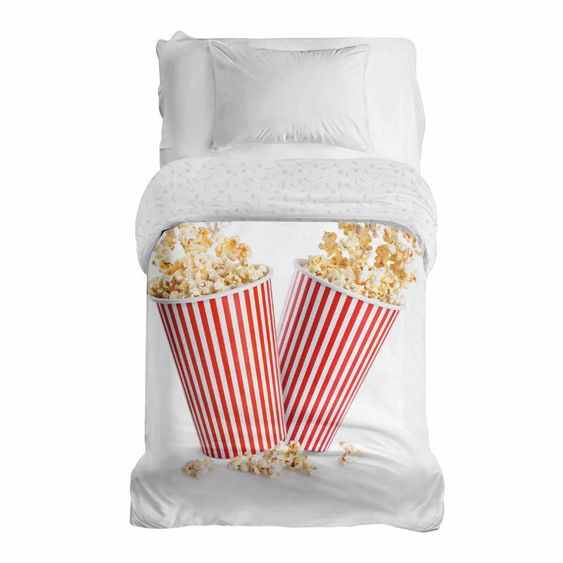 Therapiedecken Baumwollbezug Weiß mit Popcorn