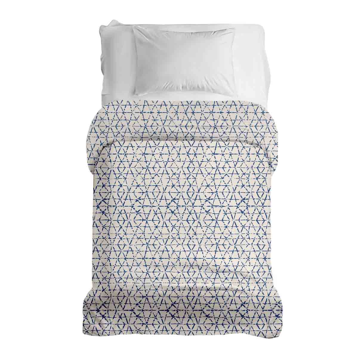 Original Therapiedecke - Baumwollbezug Weiß mit zarten blauen Formen