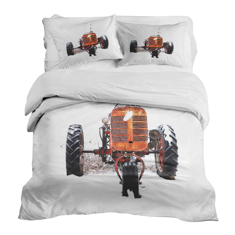 Therapiedecken Bettwäschen Set Traktor in Orange
