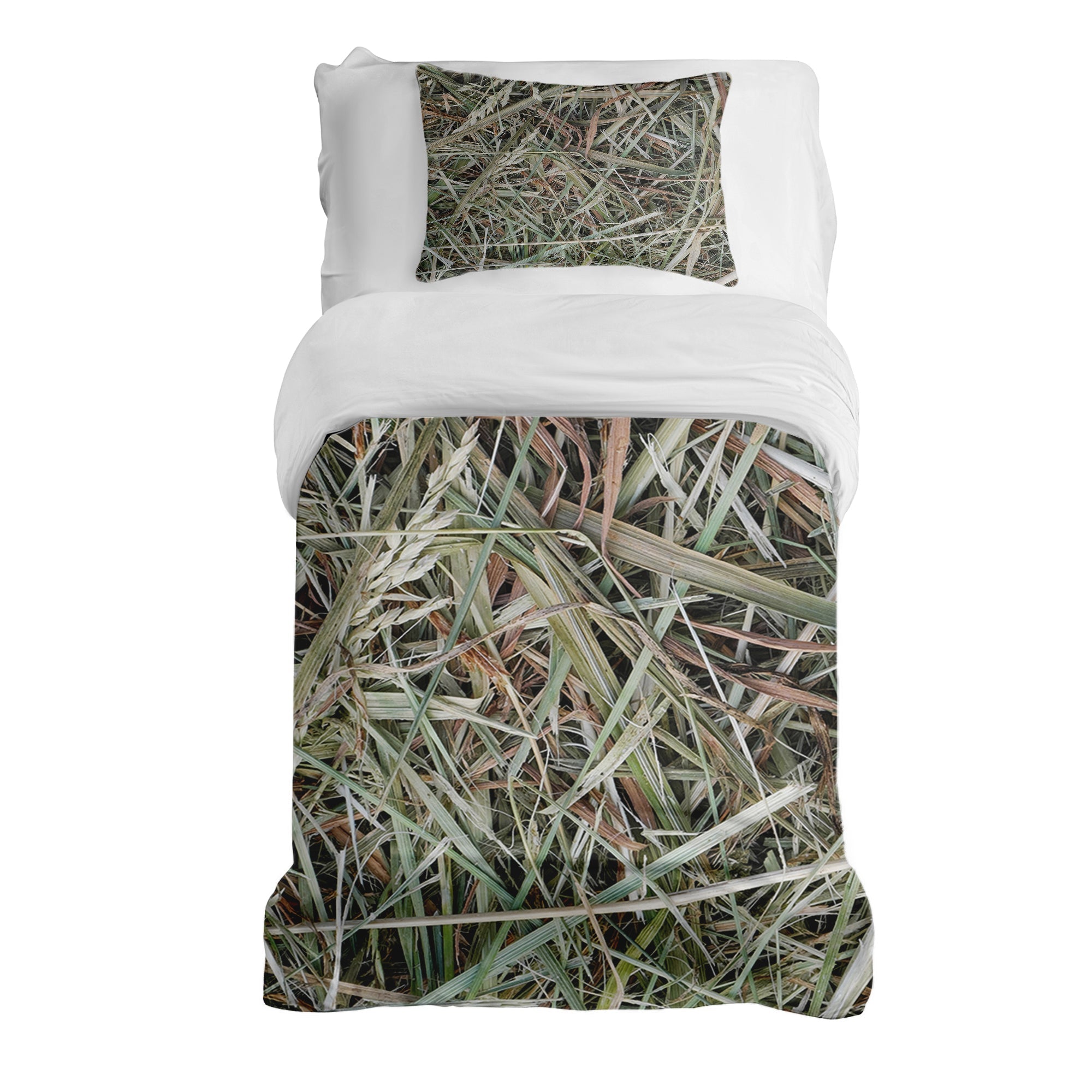 Original Therapiedecke - Baumwoll Bettwäsche Set Weiß mit Stroh