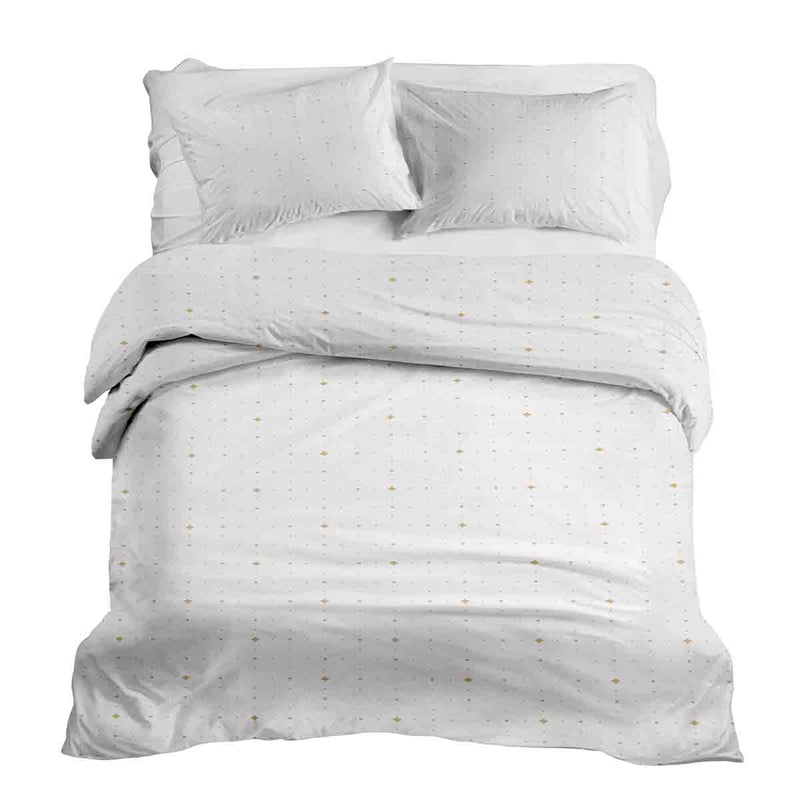 Therapiedecken Bettwäschen Set Weiß mit kleinen Formen
