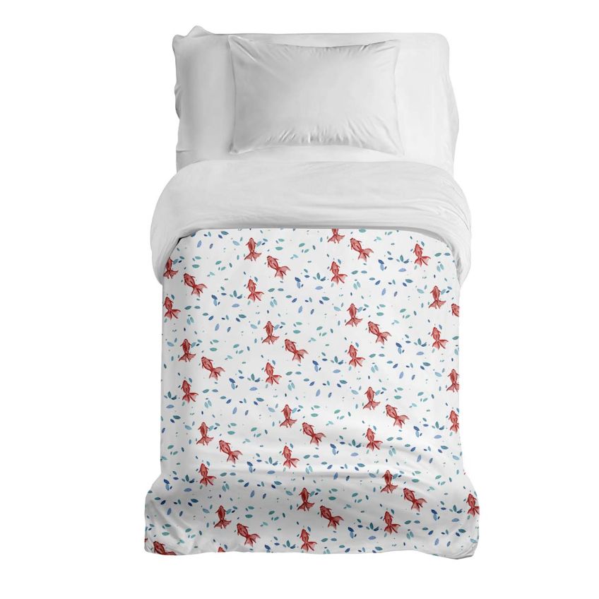 Original Therapiedecke - Baumwollbezug Rote Fische