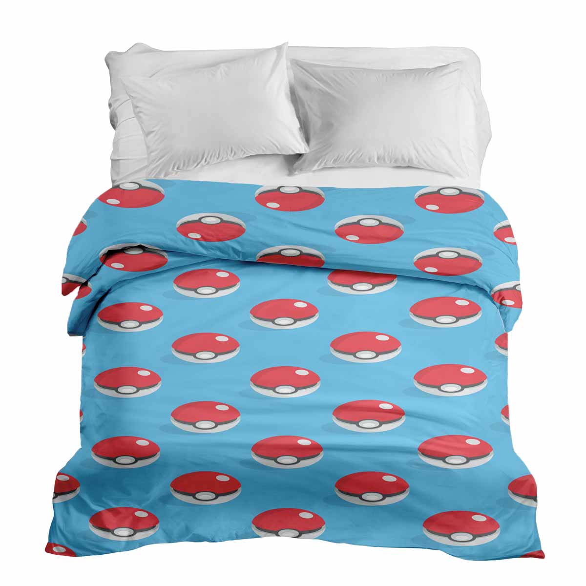 Original Therapiedecke - Baumwollbezug Hellblau mit Pokemon