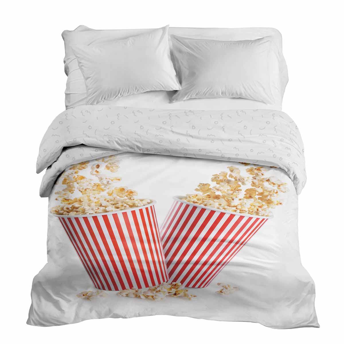 Original Therapiedecke - Baumwollbezug Weiß mit Popcorn