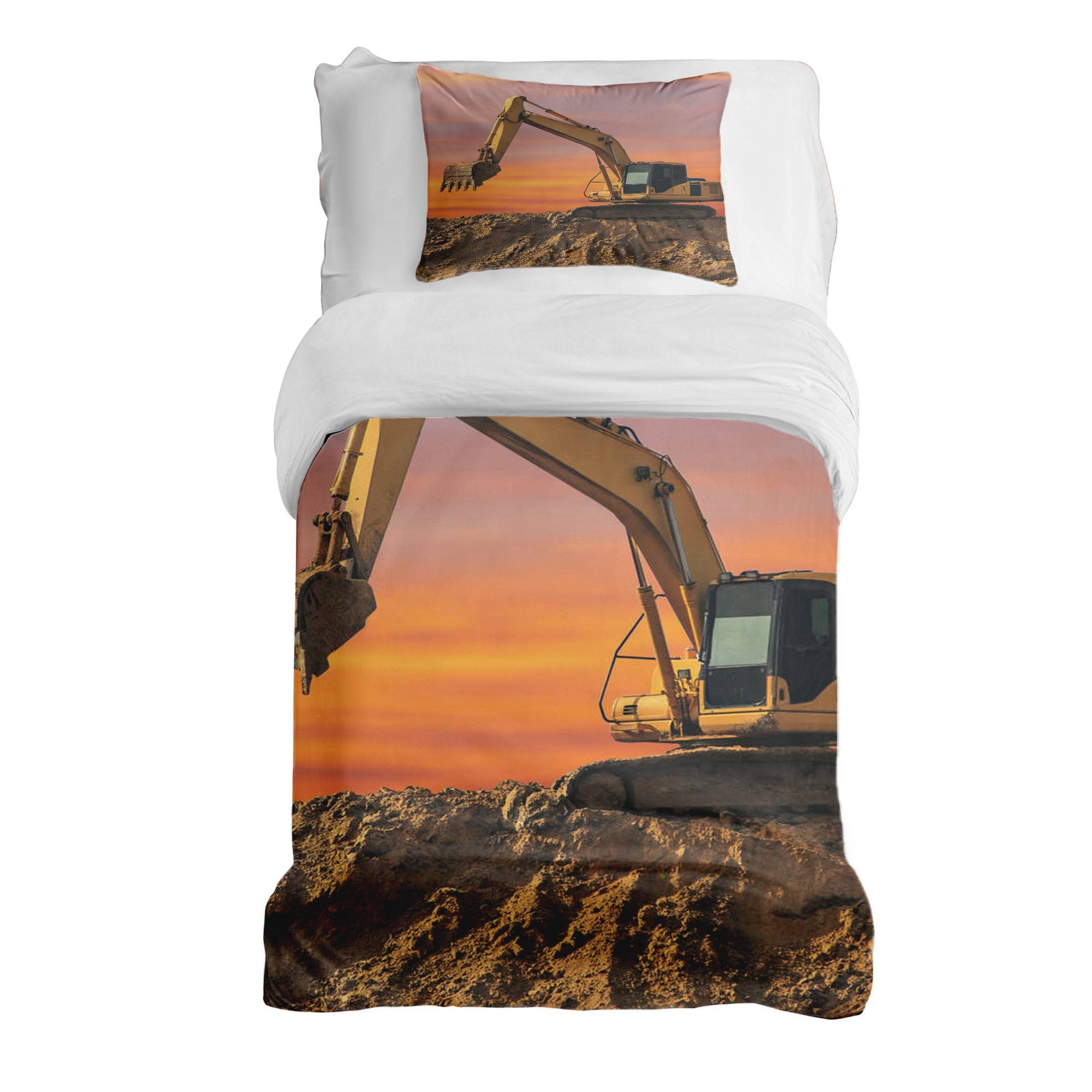 Original Therapiedecke - Baumwoll Bettwäsche Set Traktor im Sonnenaufgang