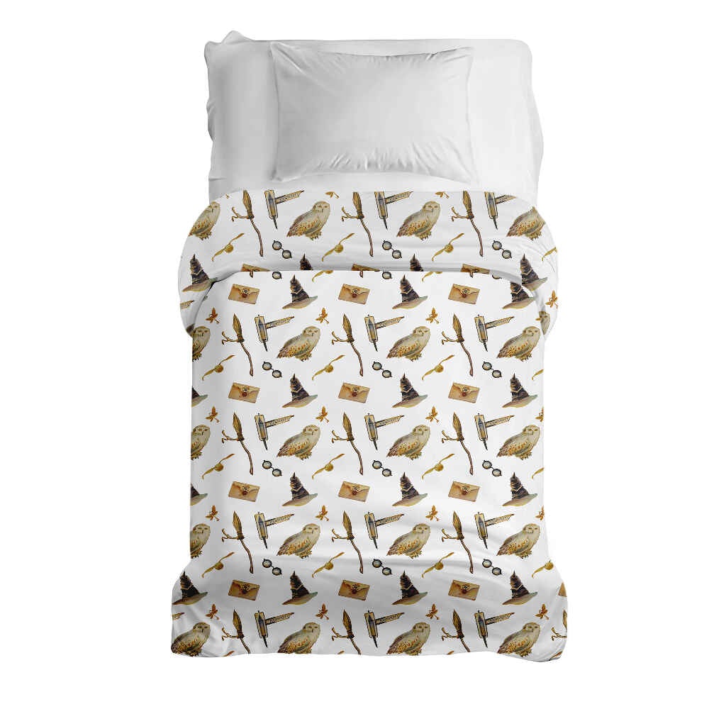 Original Therapiedecke - Baumwollbezug Weiß mit Eulen