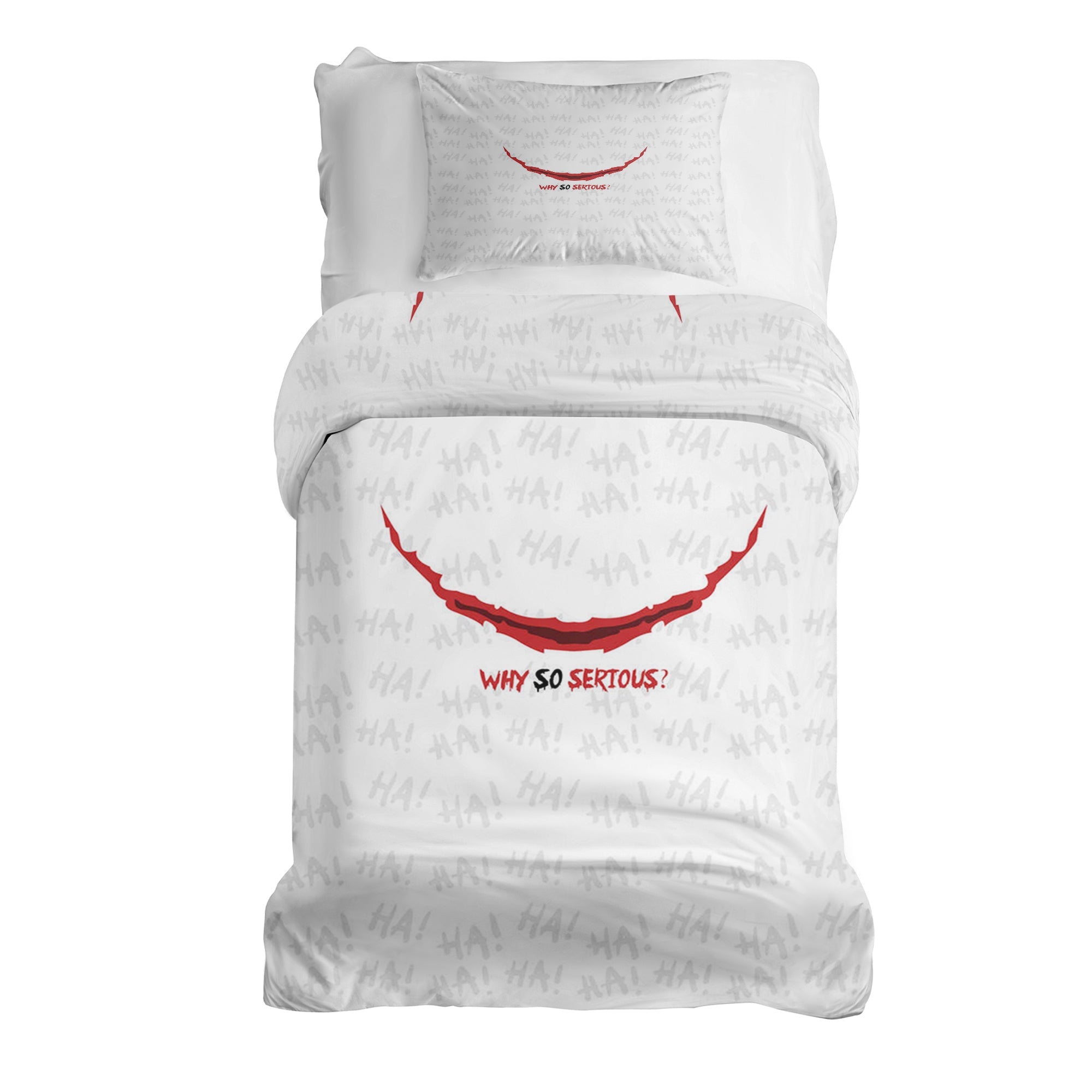 Original Therapiedecke - Baumwoll Bettwäsche Set Weiß Why so serious?