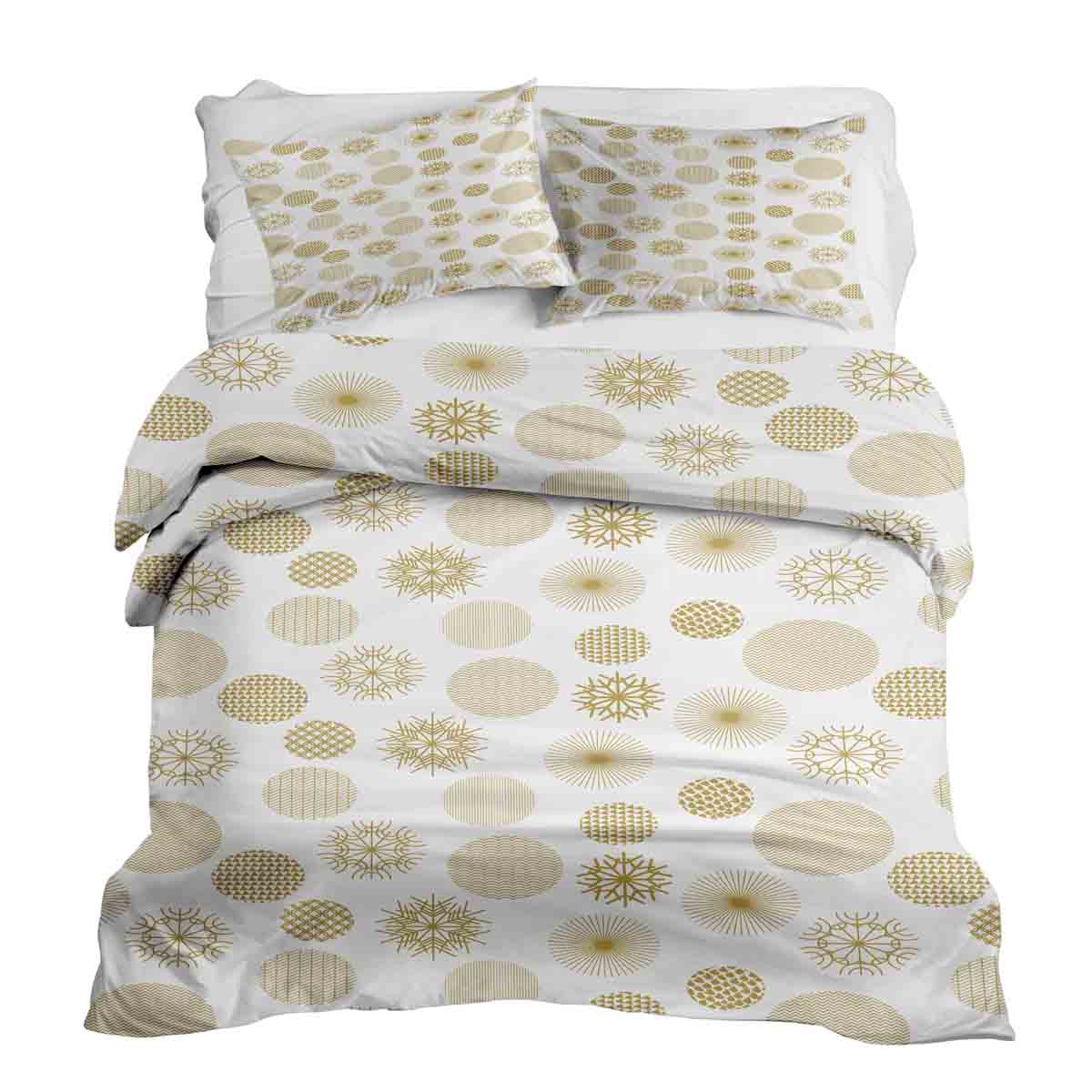Original Therapiedecke - Baumwoll Bettwäsche Set goldener Weihnachtsschmuck