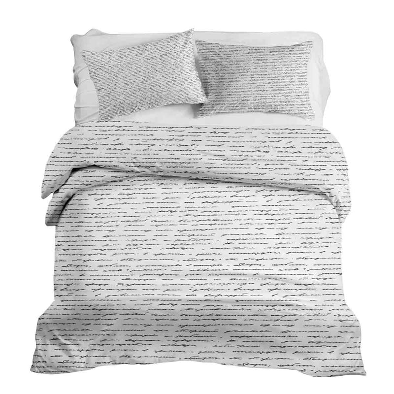 Therapiedecken Bettwäschen Set Weiß mit Schriftzug