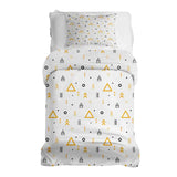 Therapiedecken Bettwäschen Set Weiß mit gelben Dreiecken