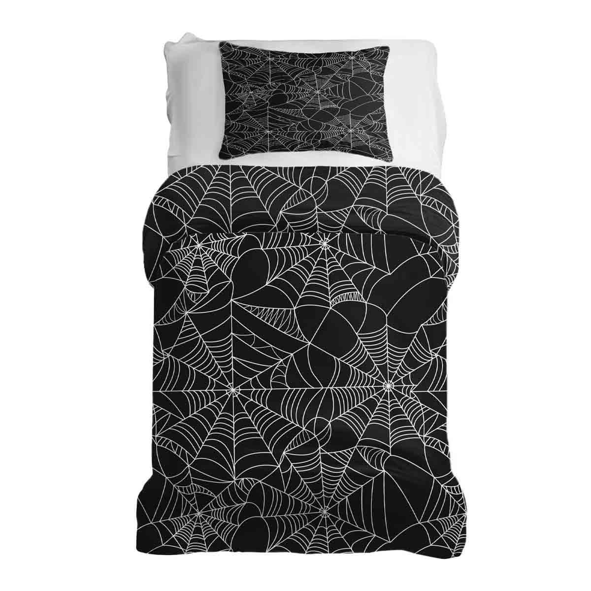 Original Therapiedecke - Baumwoll Bettwäsche Set Schwarz mit Spinnennetz