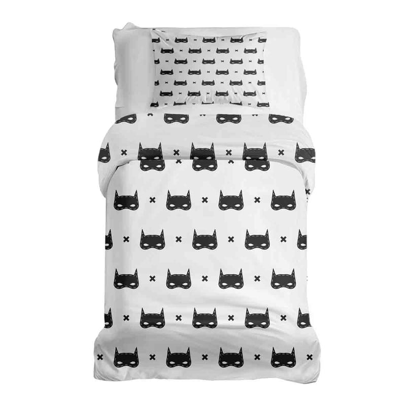 Therapiedecken Bettwäschen Set Weiß mit Katzenmaske