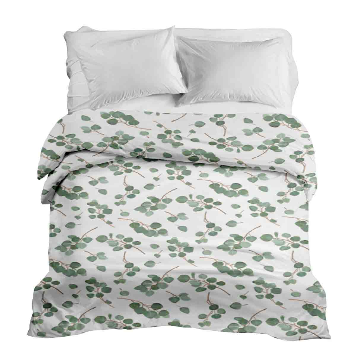 Original Therapiedecke - Baumwollbezug Weiß mit Eukalyptus Zweigen