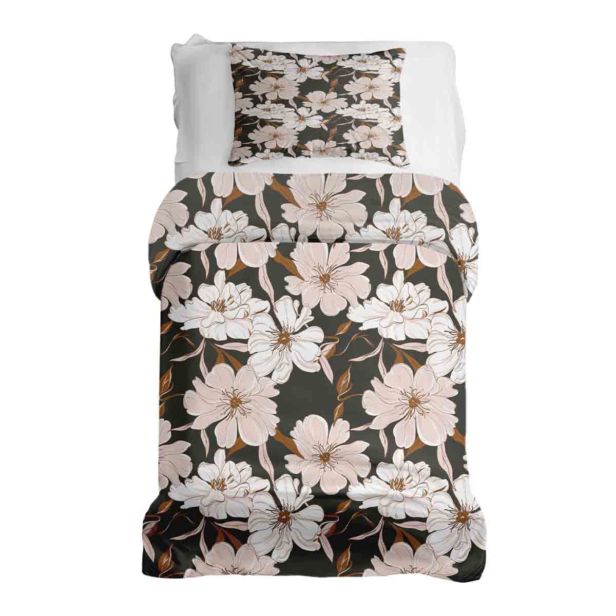 Original Therapiedecke - Baumwoll Bettwäsche Set mit rosa Aster Blumen