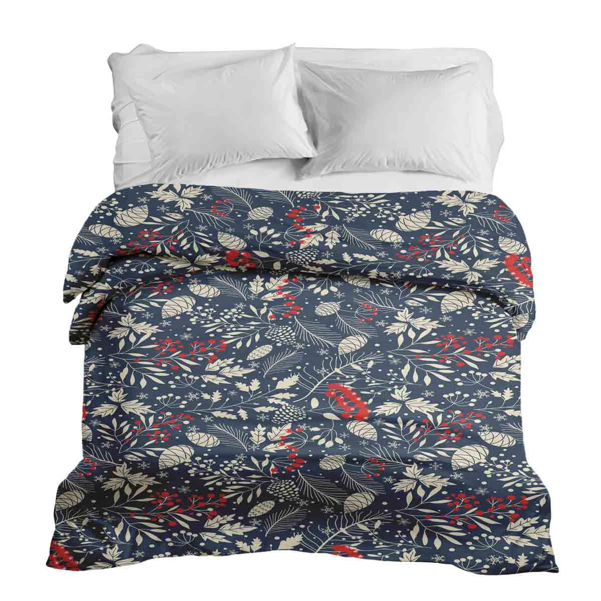 Original Therapiedecke - Baumwollbezug weihnachtliche Blätter