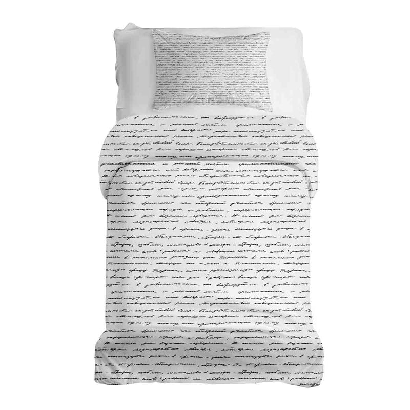 Therapiedecken Bettwäschen Set Weiß mit Schriftzug