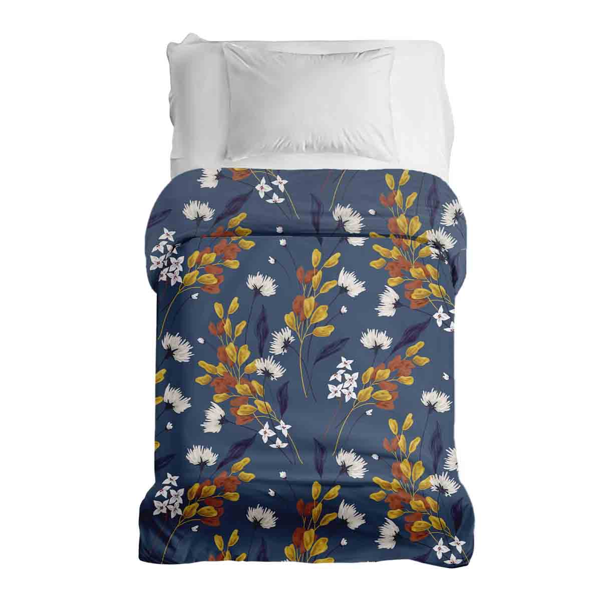 Original Therapiedecke - Baumwollbezug Blau mit Blumenstrauß