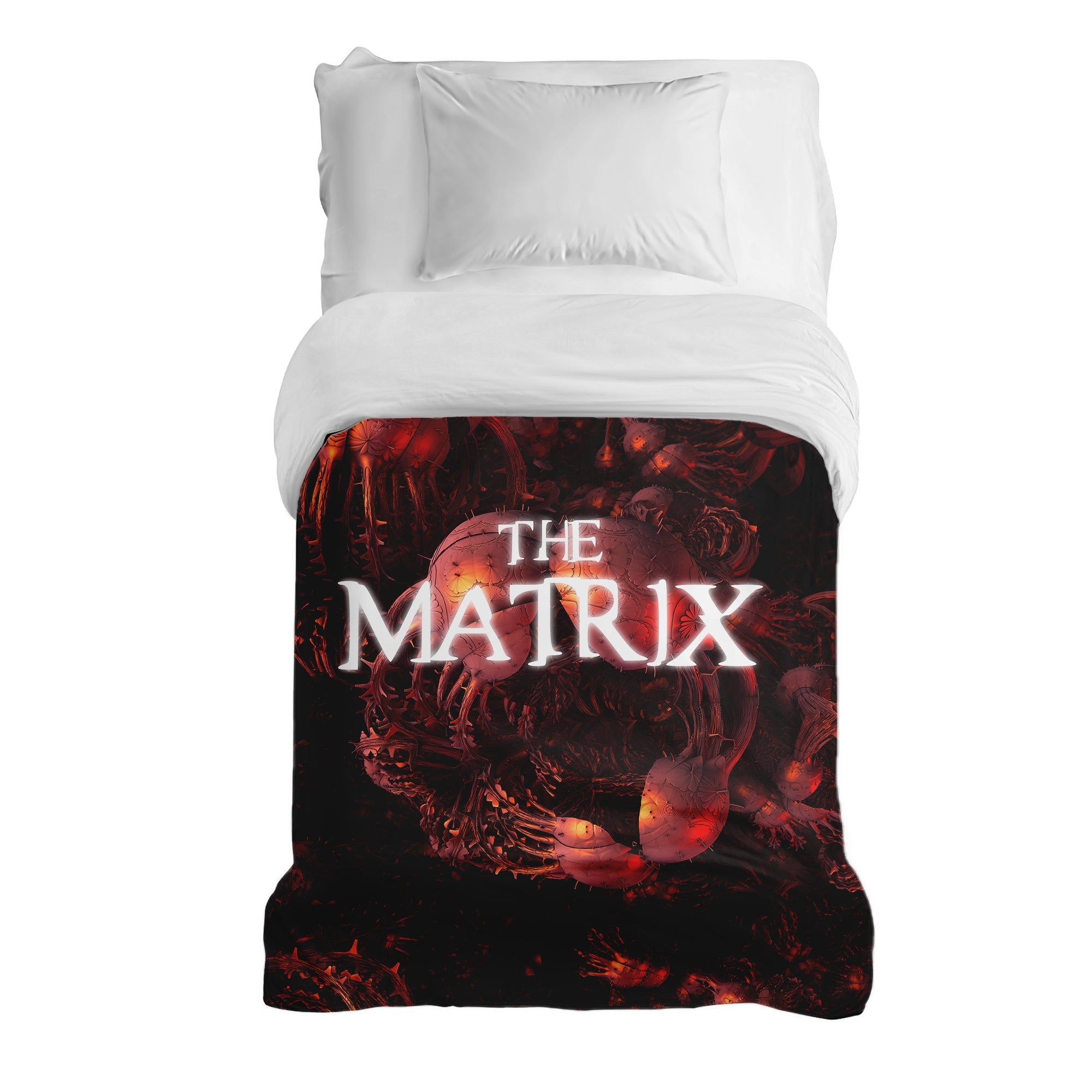 Original Therapiedecke - Baumwollbezug Rot The Matrix Schriftzug