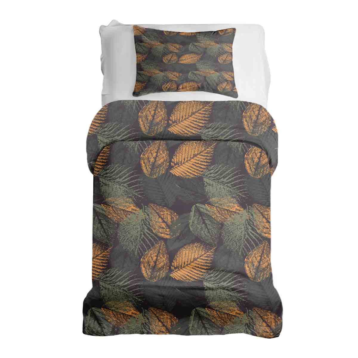 Original Therapiedecke - Baumwoll Bettwäsche Set herbstliches Blattmotiv