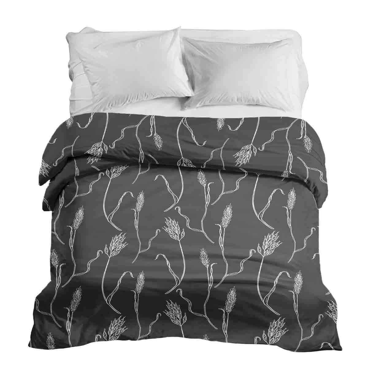 Original Therapiedecke - Baumwollbezug Dunkelgrau mit weißen Zweigen