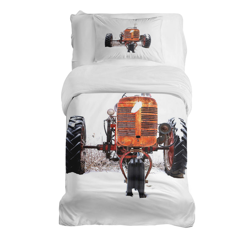 Therapiedecken Bettwäschen Set Traktor in Orange