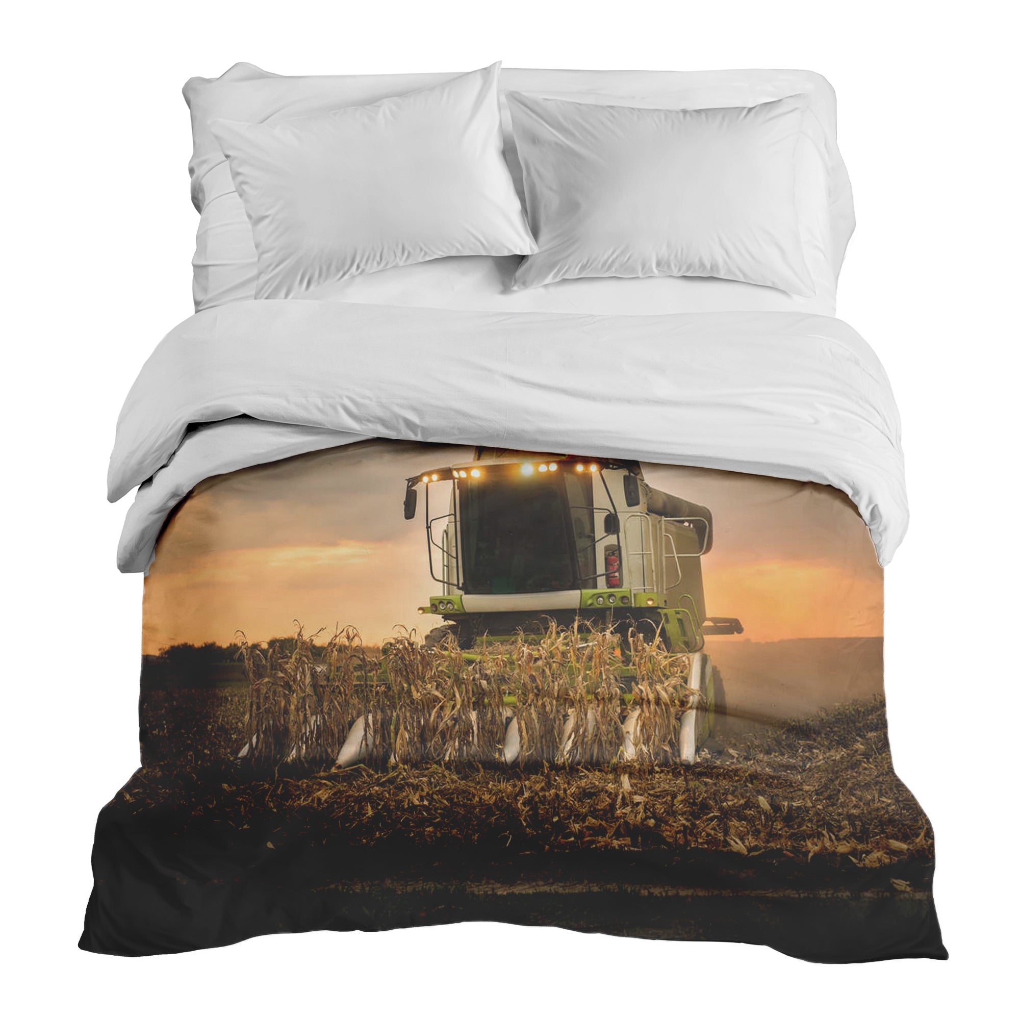 Original Therapiedecke - Baumwollbezug Braun Dreschmaschine