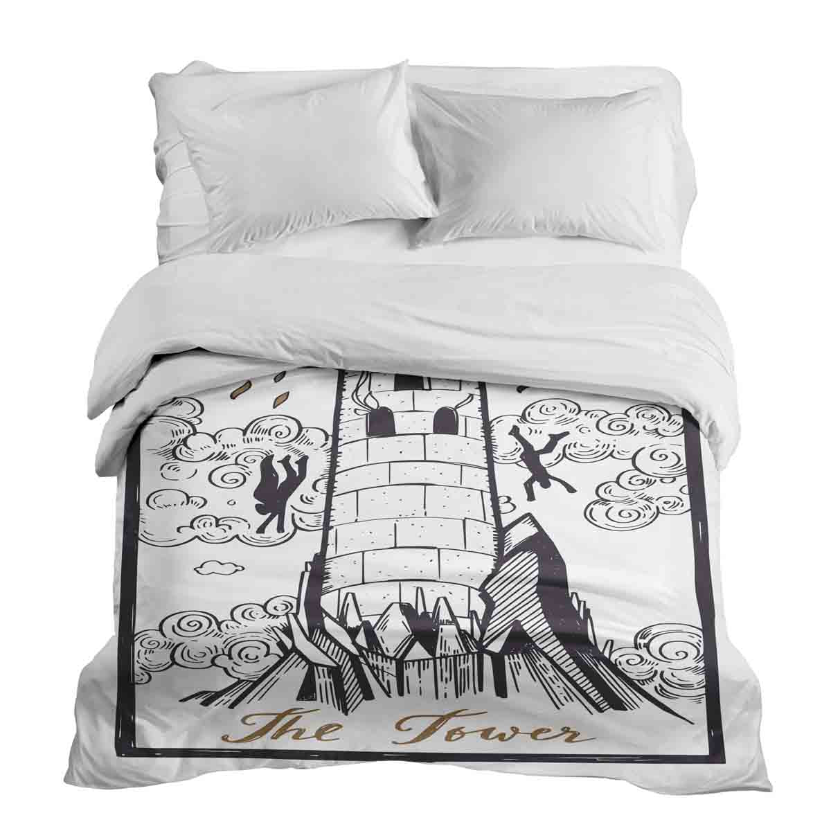 Original Therapiedecke - Baumwollbezug Weiß mit Turm