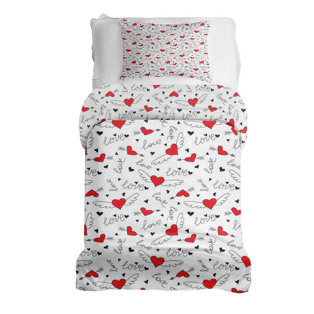 Original Therapiedecke - Baumwoll Bettwäsche Set Liebe verleiht Flügel