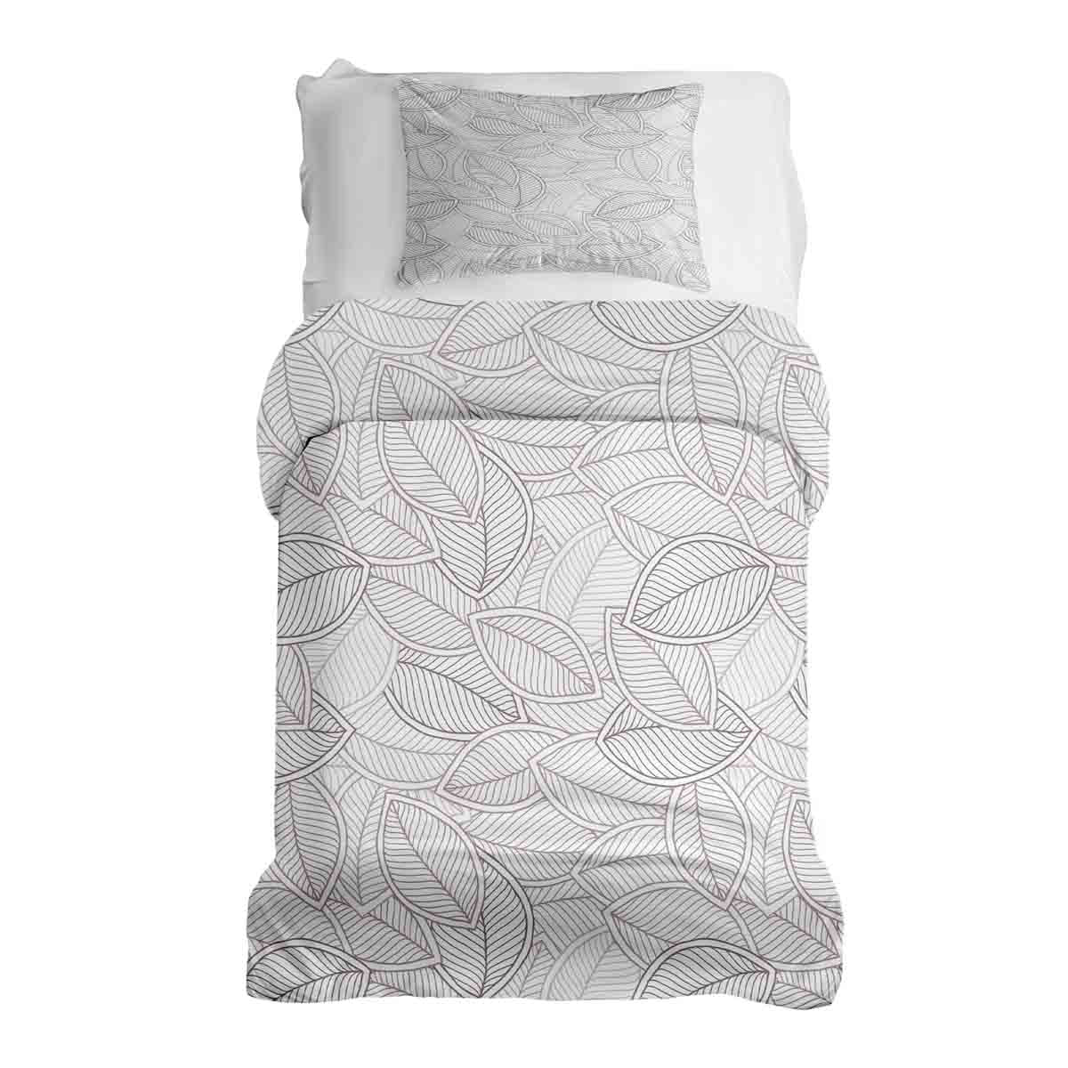 Original Therapiedecke - Baumwoll Bettwäsche Set mit grauen Palmblättern