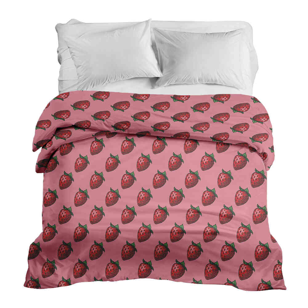 Original Therapiedecke - Baumwollbezug Pink mit Erdbeeren