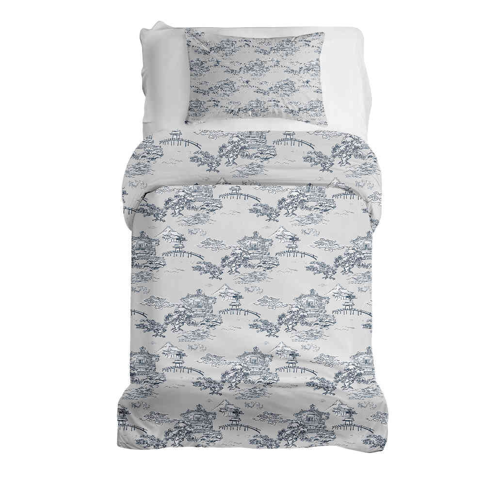 Original Therapiedecke - Baumwoll Bettwäsche Set Grau chinesische Mauer