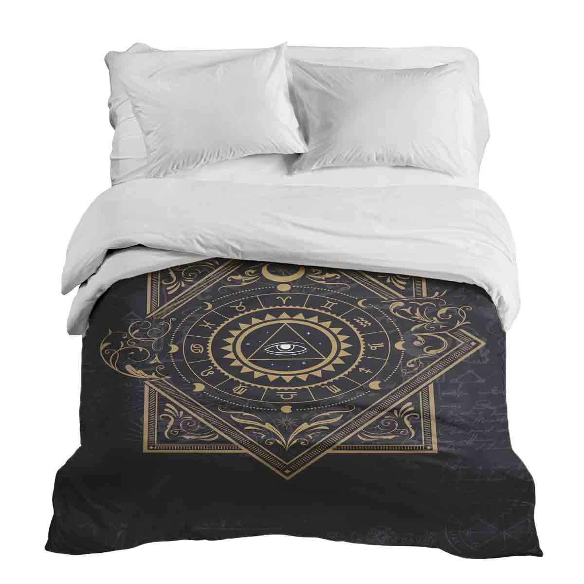Original Therapiedecke - Baumwollbezug Schwarz Mystik Mandala