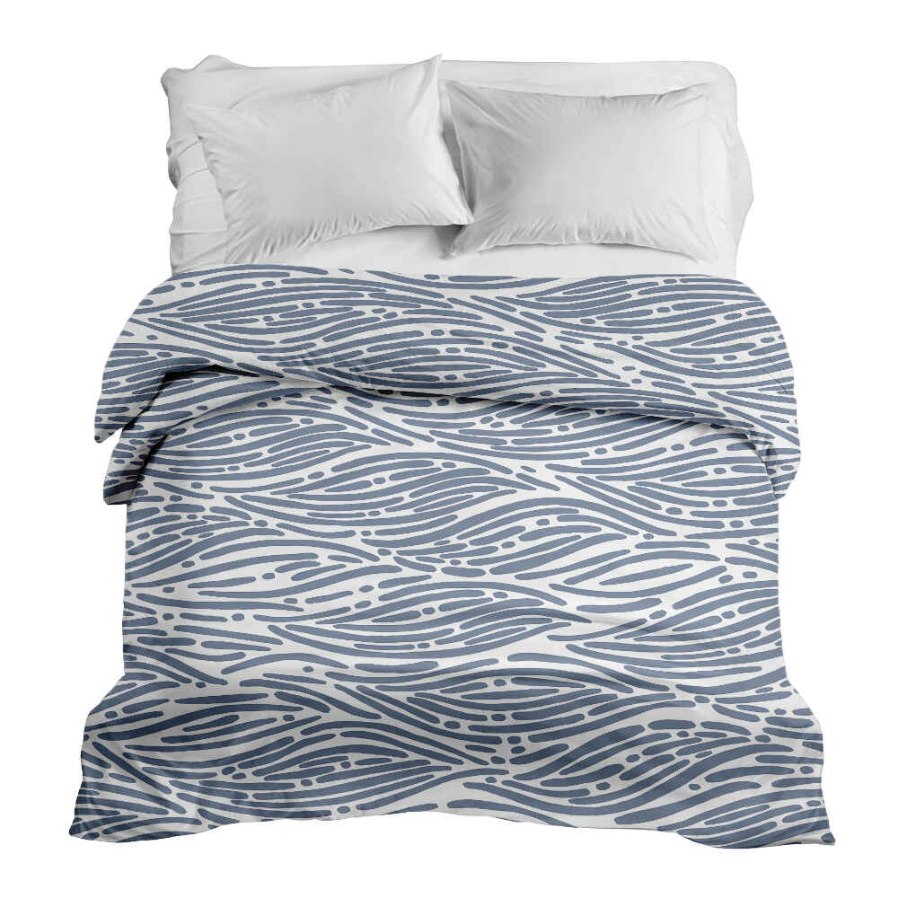 Original Therapiedecke - Baumwollbezug welliges Muster Blau