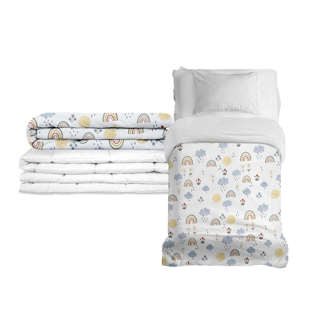 Original Therapiedecke - Regenbogen Gewichtsdecke mit Baumwollbezug für Kinder