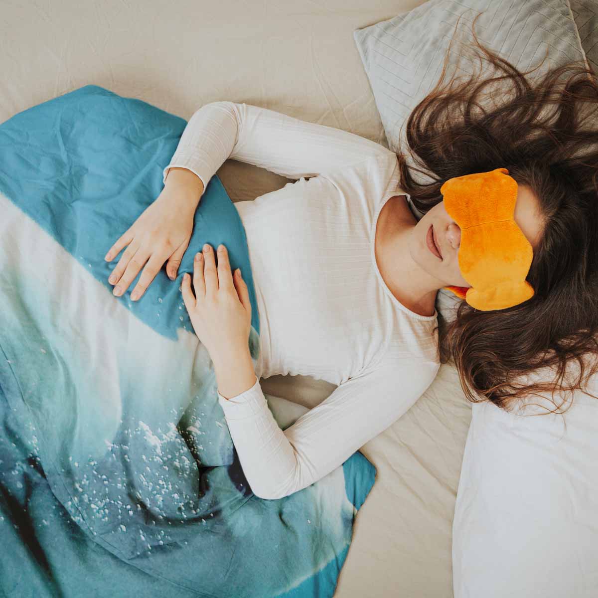 Original Therapiedecke - Baumwoll Bettwäsche Set Blau mit Eisbär