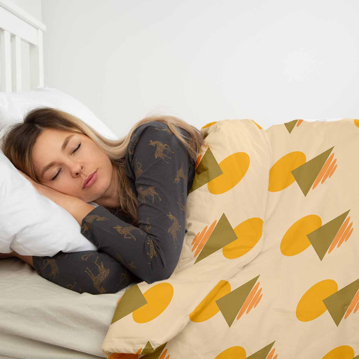 Original Therapiedecke - Baumwoll Bettwäsche Set mit gelben Formen