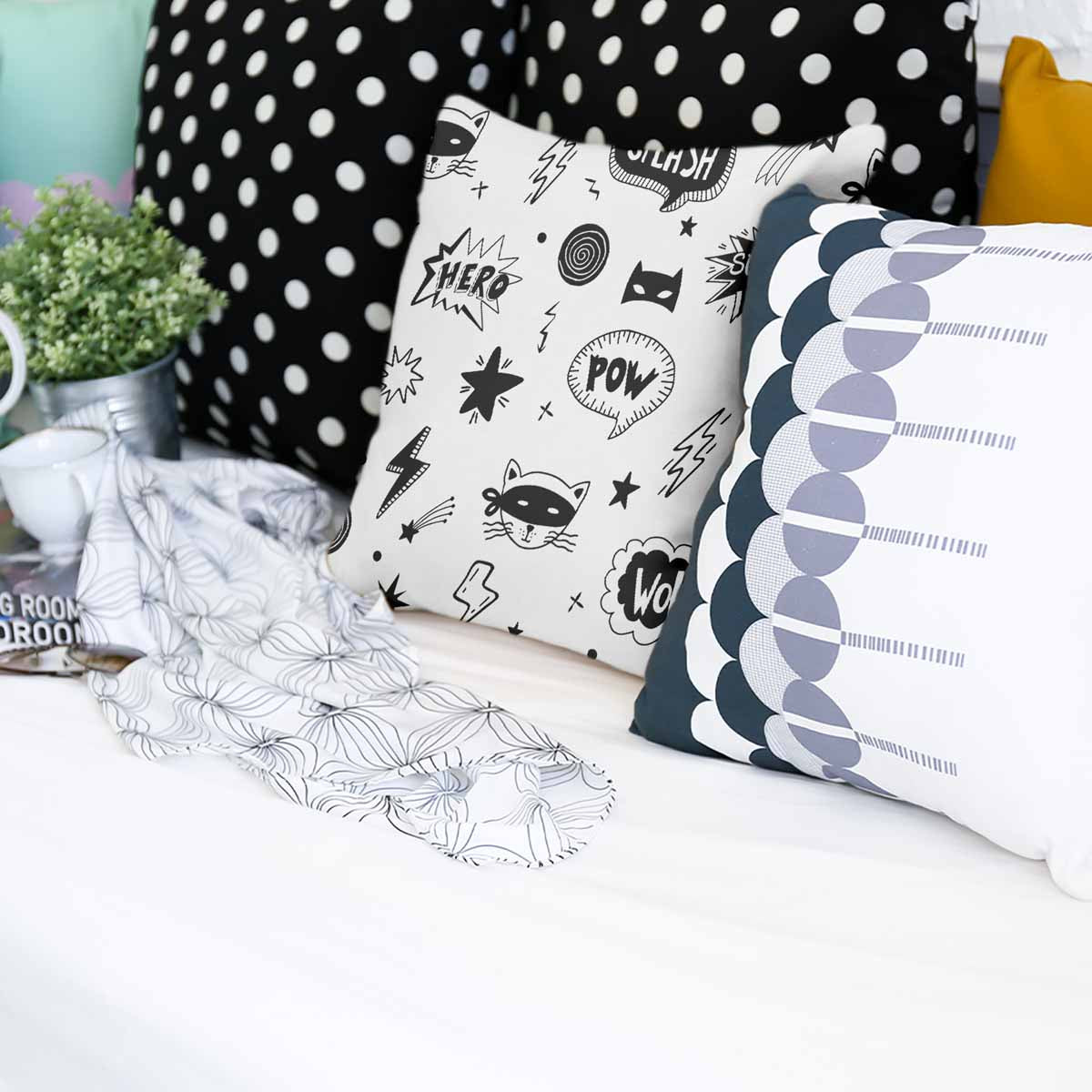 Gesundheitskissen Weiß Superhelden