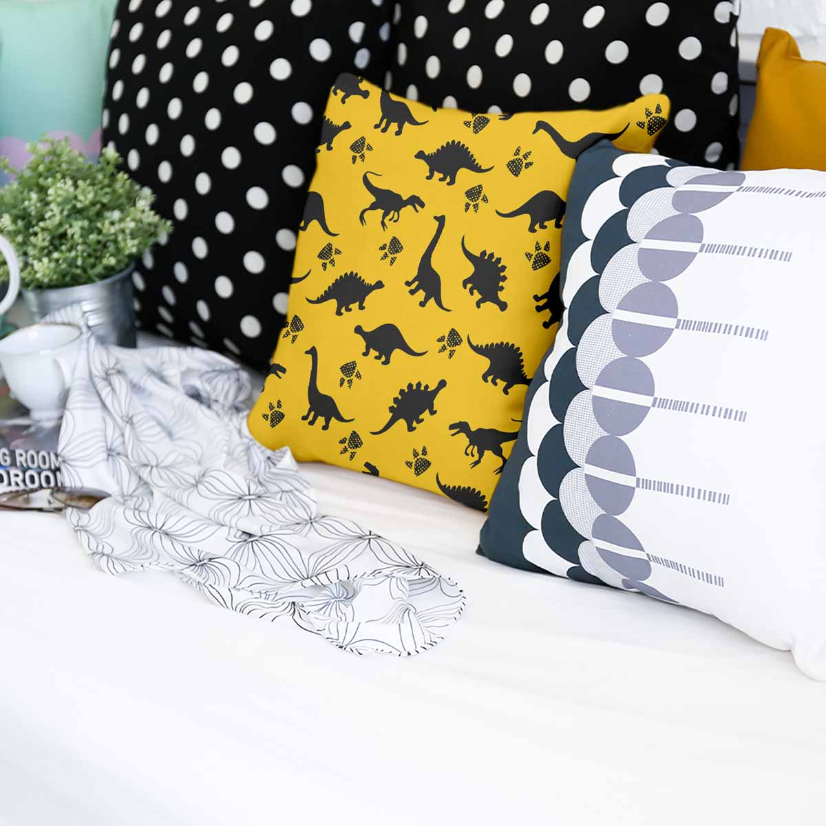 Gesundheitskissen Gelb mit Dino