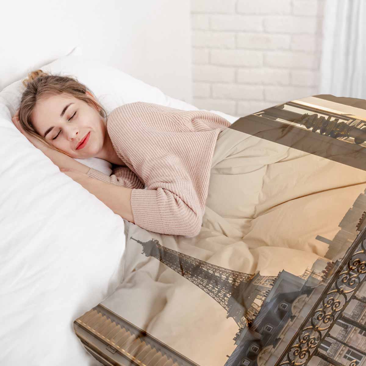 Original Therapiedecke - Baumwoll Bettwäsche Set Gelb Paris