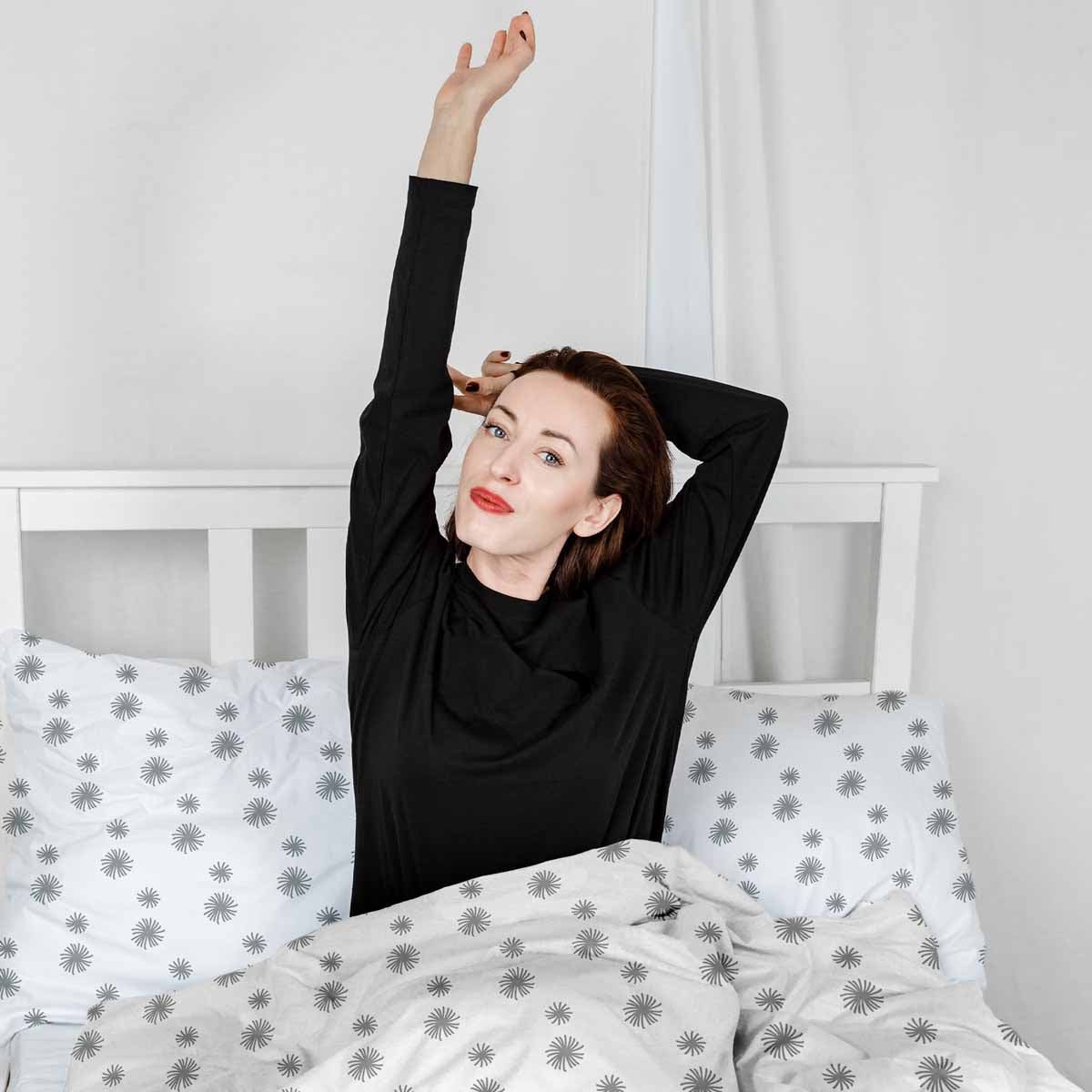 Original Therapiedecke - Baumwollbezug Weiß mit grauen Quasten