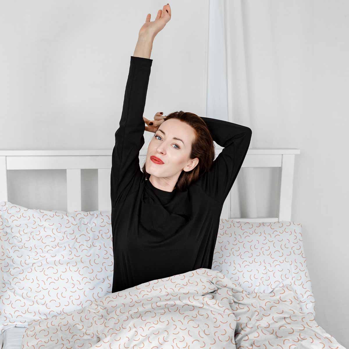 Original Therapiedecke - Baumwoll Bettwäsche Set Weiß mit Halbkreisen