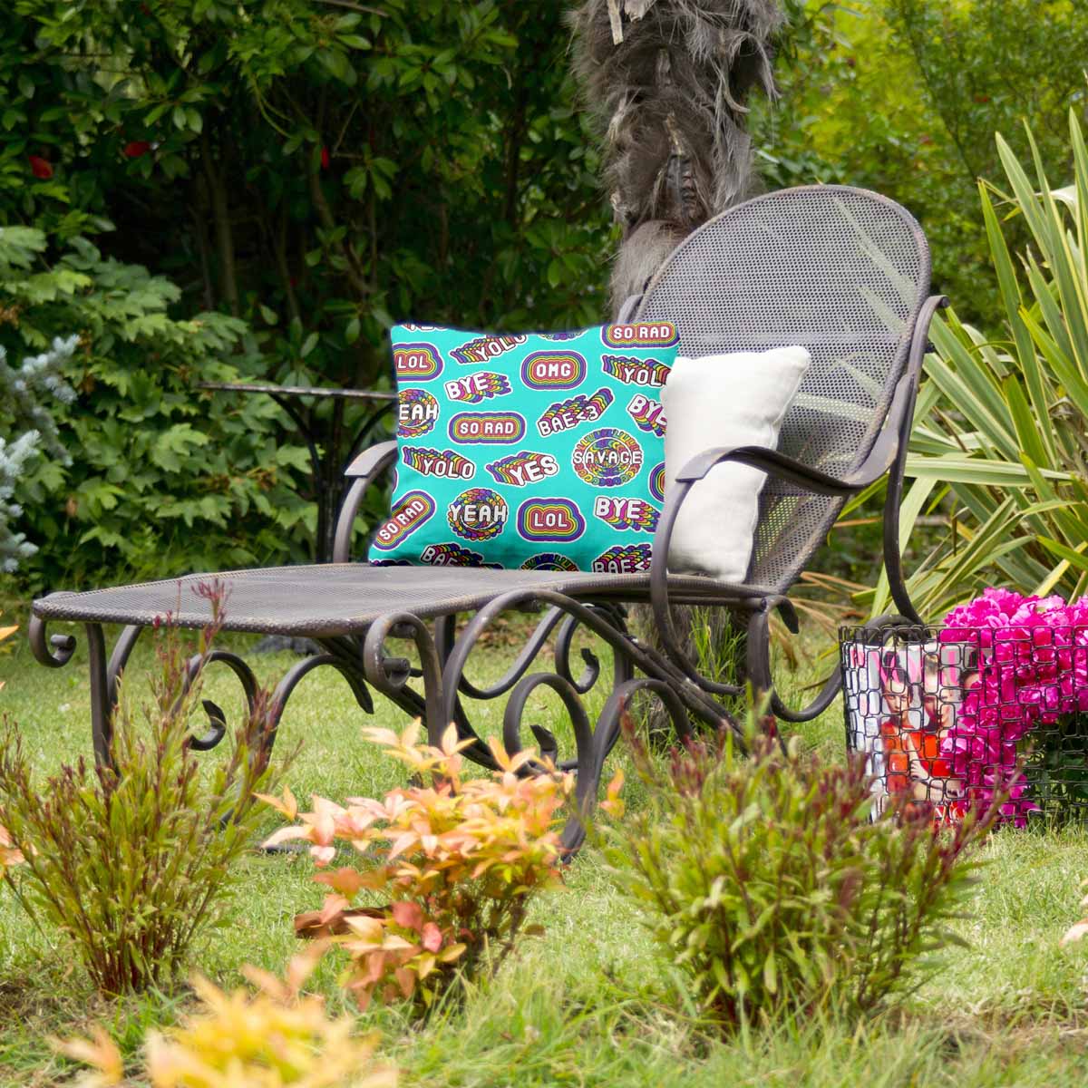 Gesundheitskissen Türkis mit Sprüchen