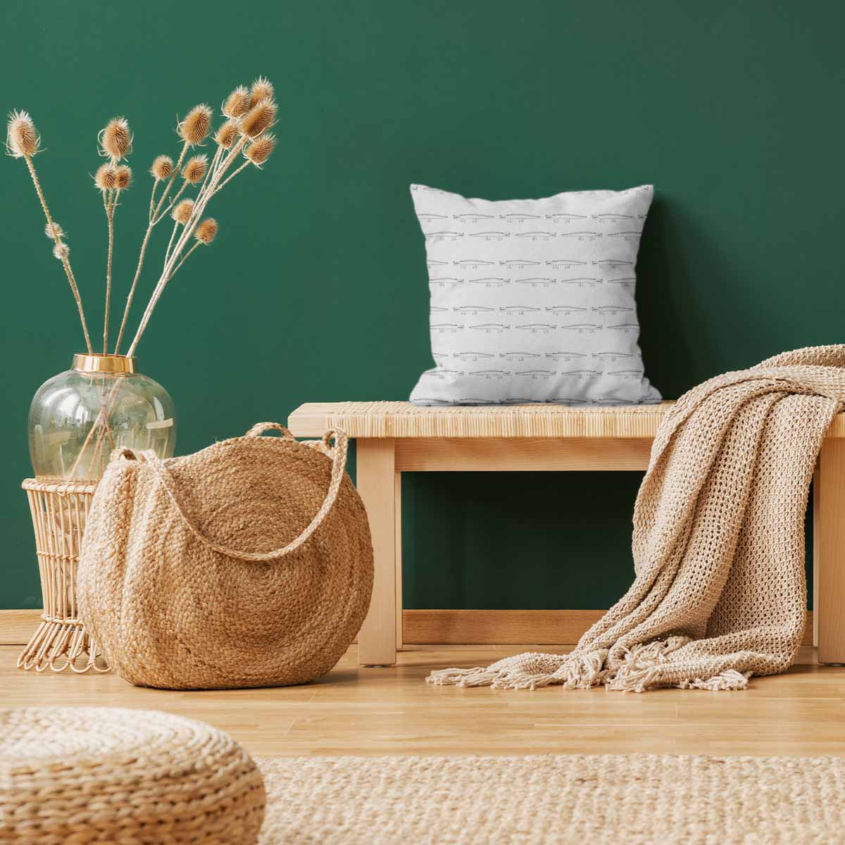 Gesundheitskissen Weiß mit Krokodilen