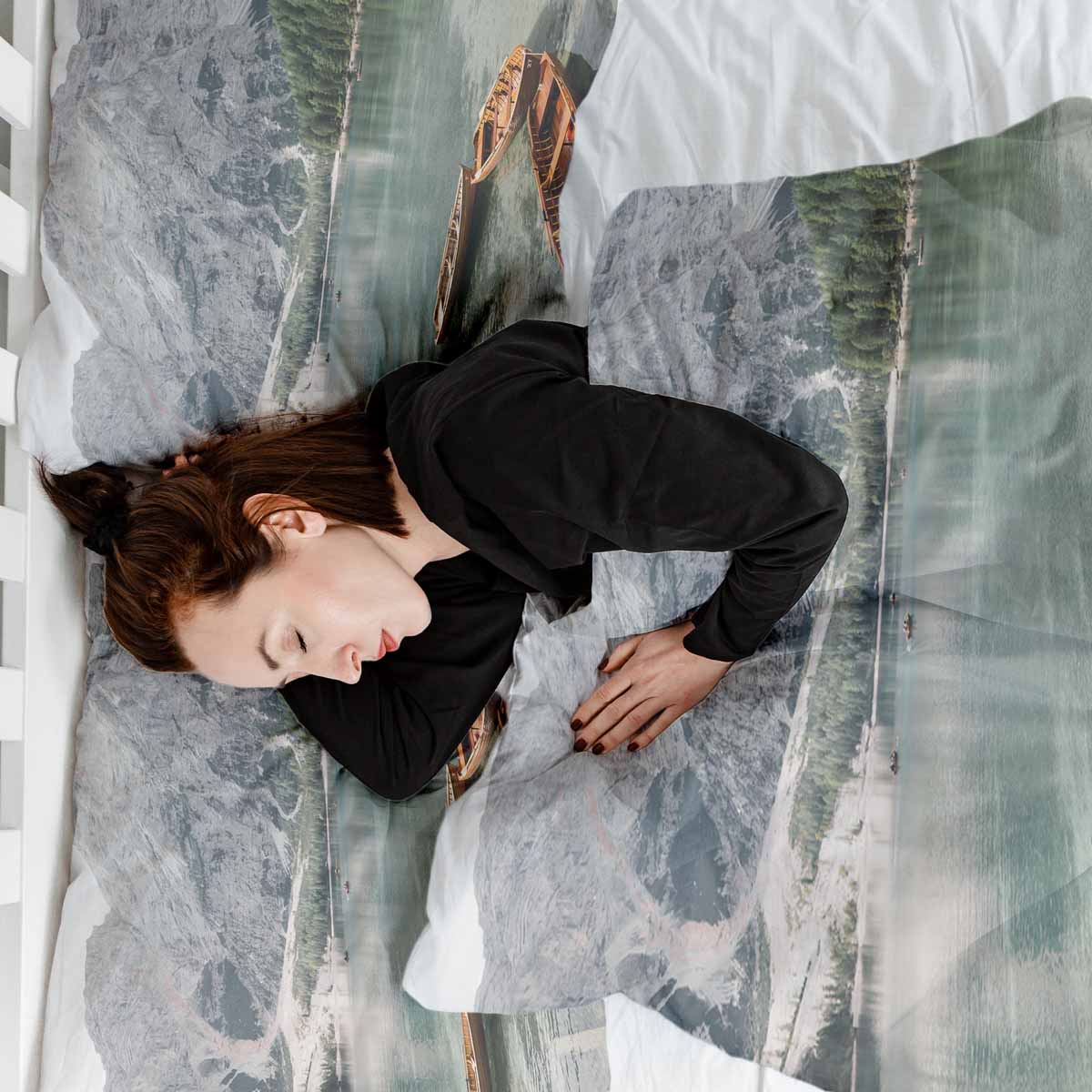 Original Therapiedecke - Baumwoll Bettwäsche Set See mit Booten